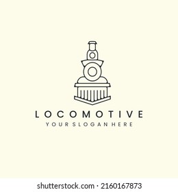 locomotive with line art style logo icon template design. train, transportation , railway, vector illustration