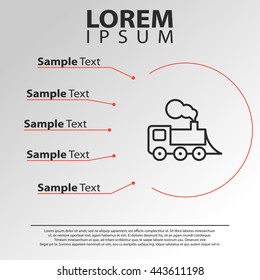locomotive line icon. locomotive infographics template