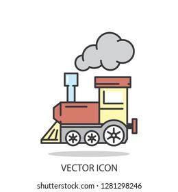 locomotive line icon - vector illustration eps10