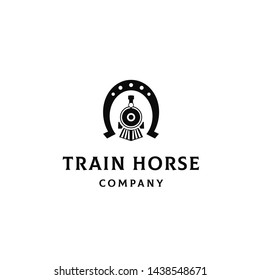 Locomotive logo with horseshoe tunnel classic logo design