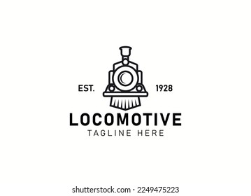 Locomotive logo illustration, vintage style emblem