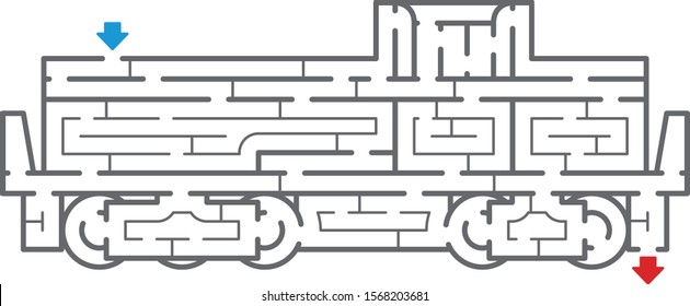 Locomotive maze. It is suitable for brain training.