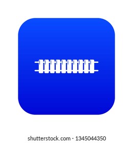 Locomotive railroad icon blue vector isolated on white background