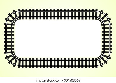 Locomotive Railroad Track Frame Rail Transport Background With Place For Text