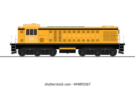 Locomotive. Railway train. vector
