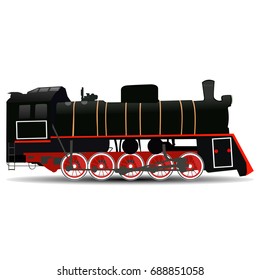 locomotive. Realistic image of the train. Side view