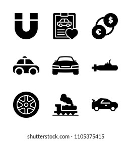 locomotive, rim, stock market and fast icons in Technology vector set. Graphics for web and design