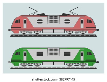 Locomotive set. Vector illustration. EPS 10, opacity