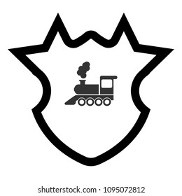 locomotive and shield