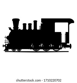 locomotive silhouette in black vector one