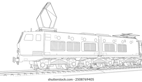 locomotive sketch symbol 3d illustration	