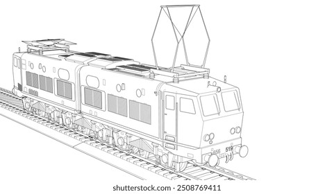 locomotive sketch symbol 3d illustration	