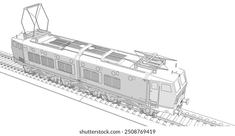 locomotive sketch symbol 3d illustration	