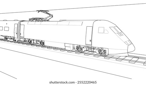 locomotive sketch symbol 3d illustration	