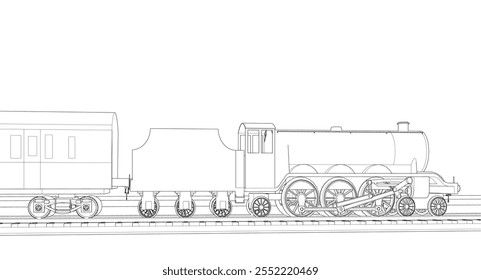 locomotive sketch symbol 3d illustration	