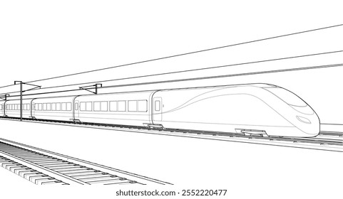 locomotive sketch symbol 3d illustration	