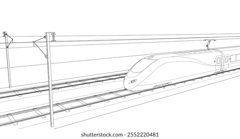 locomotive sketch symbol 3d illustration	