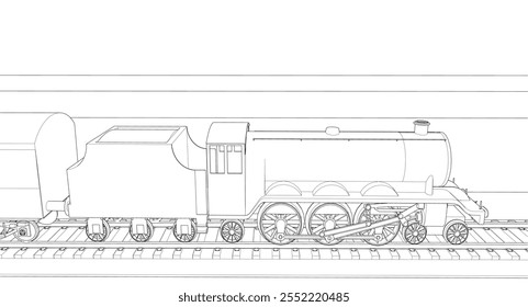 locomotive sketch symbol 3d illustration	