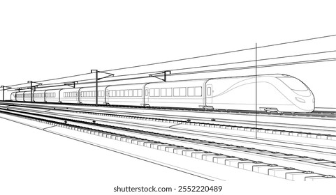 locomotive sketch symbol 3d illustration	