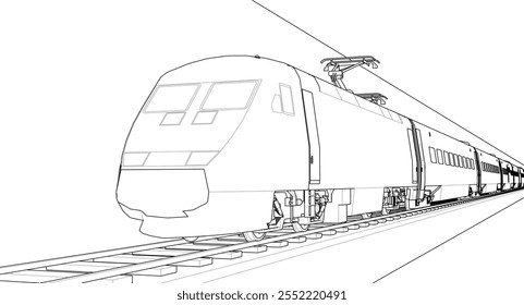 locomotive sketch symbol 3d illustration	