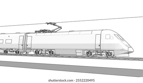 locomotive sketch symbol 3d illustration	