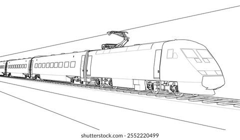 locomotive sketch symbol 3d illustration	