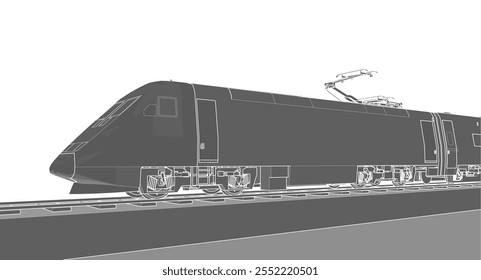 locomotive sketch symbol 3d illustration	