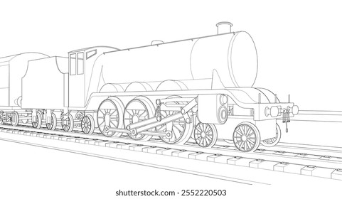 locomotive sketch symbol 3d illustration	