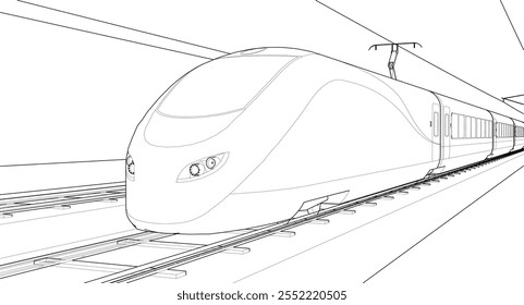 locomotive sketch symbol 3d illustration	