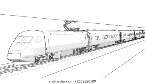 locomotive sketch symbol 3d illustration	