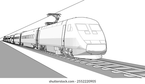 locomotive sketch symbol 3d illustration	