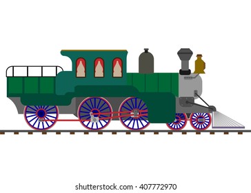 locomotive standing at a stop