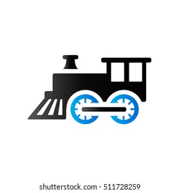 Locomotive toy icon in duo tone color. Children games