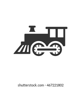 Locomotive Toy Icon In Single Grey Color. Children Games