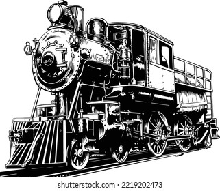 Locomotive Train Engine Vector Illustration