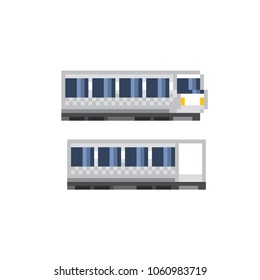 Locomotive, train pixel icon. Pixel art. Old school computer graphic. 8 bit video game. Game assets 8-bit sprite.