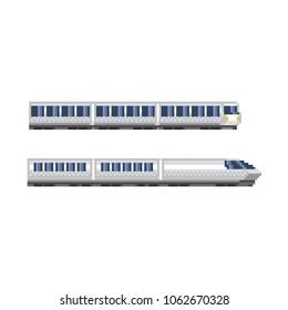 Locomotive, train pixel icon. Pixel art. Old school computer graphic. 8 bit video game. Game assets 8-bit sprite.