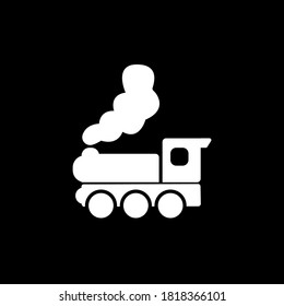 Una locomotora y un icono del vector del tren. Icono de locomoción. La señal del tren.