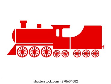 Locomotive vector icon on white background