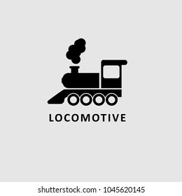 Locomotive vector icon.illustration of a tooth of a steam locomotive. Can be used as icon for web or mobile