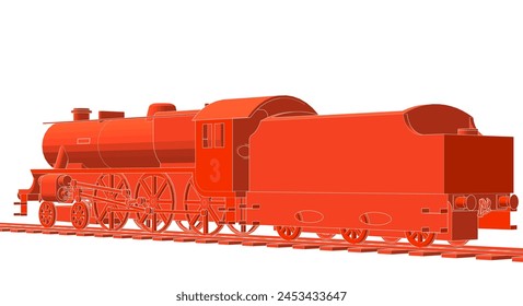 locomotive vintage machinery 3D illustration