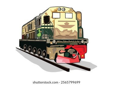 Locomotive vintage rail way vector illustration style for background design.