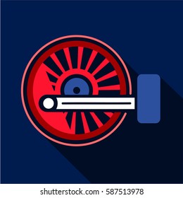 Locomotive wheel icon. Flat illustration of locomotive wheel vector icon for web