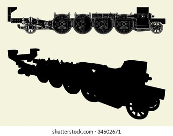 Locomotive Wheels Vector 01