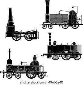 locomotives. This image is a vector illustration and can be scaled to any size without loss of resolution.