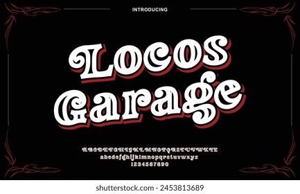 Locos Garage, very elegance and luxury style font. Modern and classic style for events, promotions, logos, banners, monograms, posters ETC