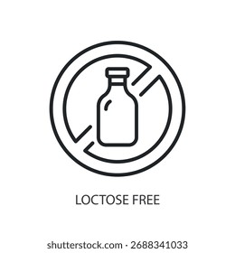 Loctose free thin line vector icons.
