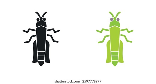 Locust colored icon set. Stock Vector