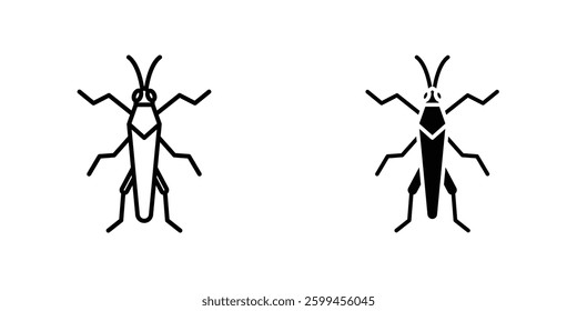 Locust flat simple vector icons illustration set.