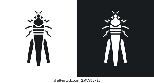 Locust icon symbol collection on white background.
